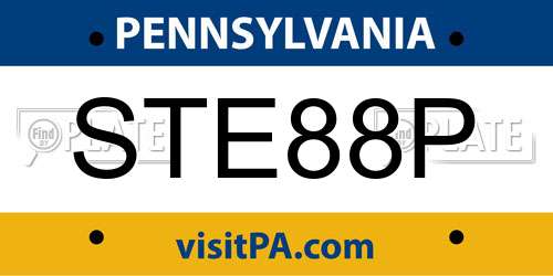 STE88P Pennsylvania License Plate