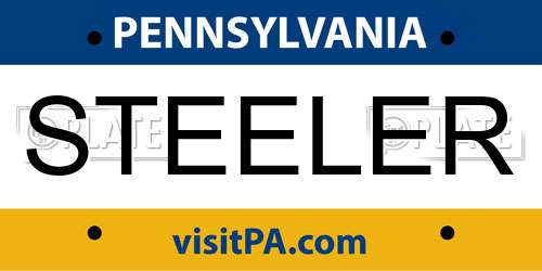 STEELER Pennsylvania License Plate