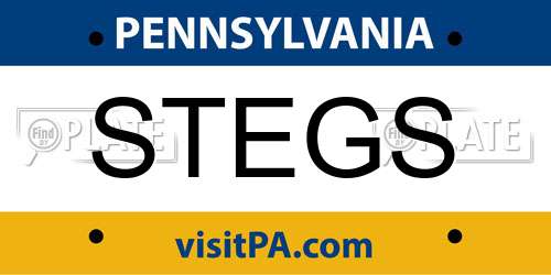 STEGS Pennsylvania License Plate
