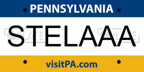 STELAAA Pennsylvania License Plate