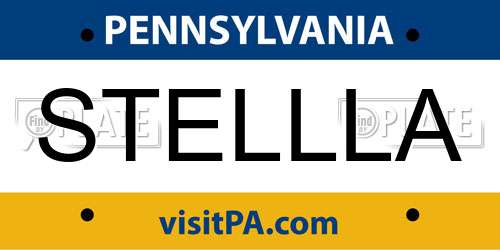 STELLLA Pennsylvania License Plate