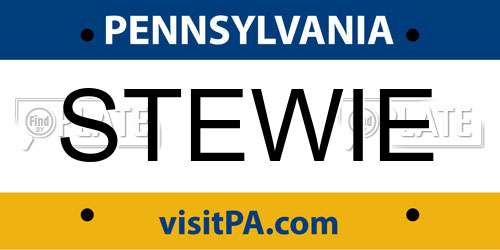STEWIE Pennsylvania License Plate