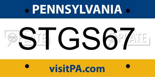STGS67 Pennsylvania License Plate