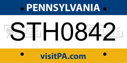 STH0842 Pennsylvania License Plate