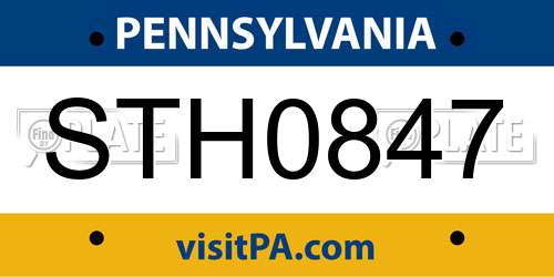 STH0847 Pennsylvania License Plate