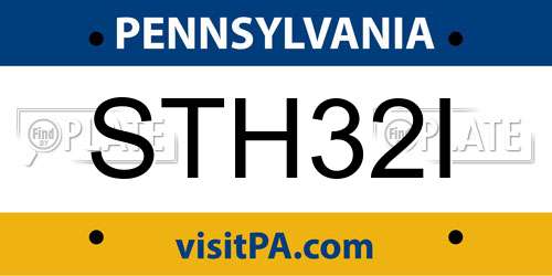 STH32I Pennsylvania License Plate