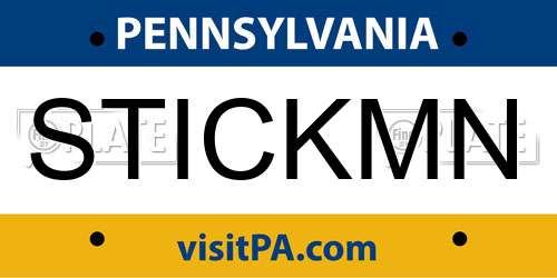 STICKMN Pennsylvania License Plate
