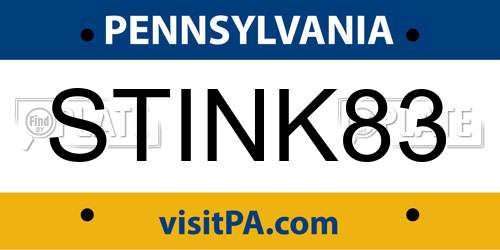 STINK83 Pennsylvania License Plate