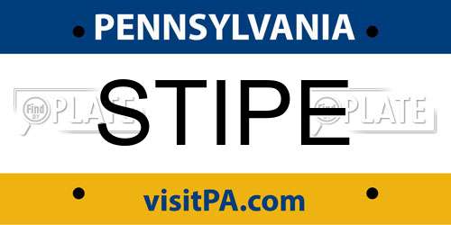 STIPE Pennsylvania License Plate