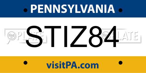 STIZ84 Pennsylvania License Plate