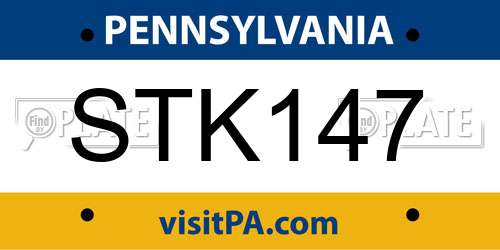 STK147 Pennsylvania License Plate