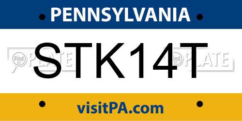 STK14T Pennsylvania License Plate