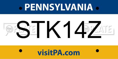 STK14Z Pennsylvania License Plate