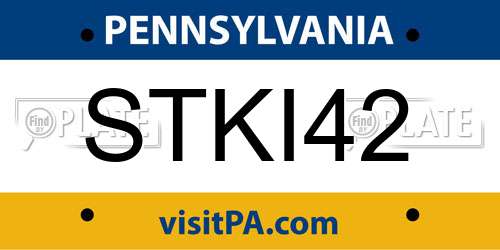 STKI42 Pennsylvania License Plate