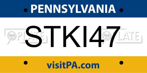 STKI47 Pennsylvania License Plate