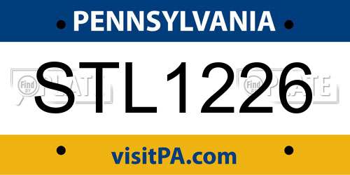 STL1226 Pennsylvania License Plate