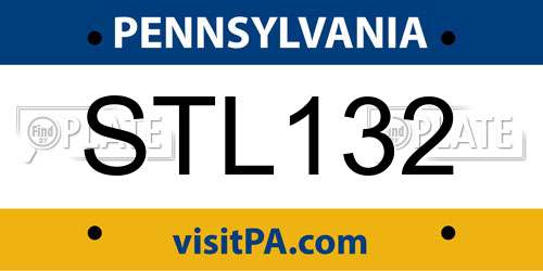 STL132 Pennsylvania License Plate