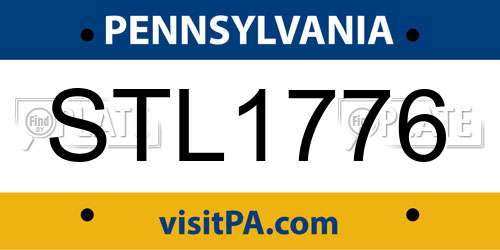 STL1776 Pennsylvania License Plate