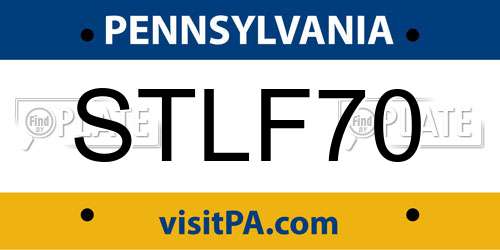 STLF70 Pennsylvania License Plate