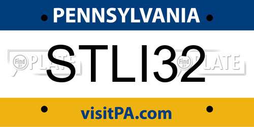 STLI32 Pennsylvania License Plate