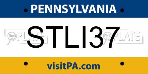 STLI37 Pennsylvania License Plate