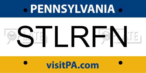 STLRFN Pennsylvania License Plate