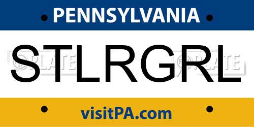 STLRGRL Pennsylvania License Plate