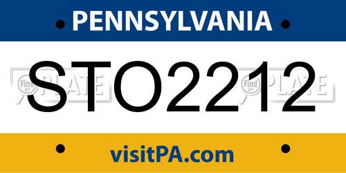 STO2212 Pennsylvania License Plate