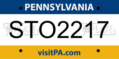 STO2217 Pennsylvania License Plate
