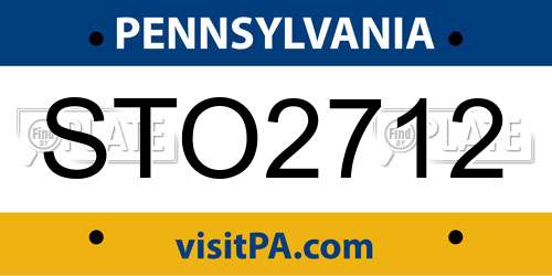 STO2712 Pennsylvania License Plate