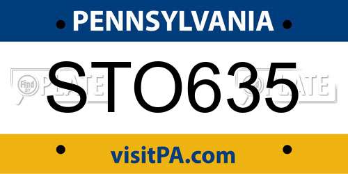 STO635 Pennsylvania License Plate