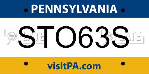 STO63S Pennsylvania License Plate