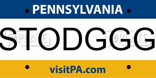 STODGGG Pennsylvania License Plate