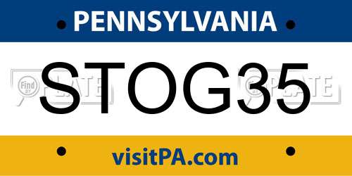 STOG35 Pennsylvania License Plate