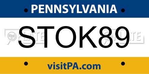 STOK89 Pennsylvania License Plate