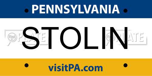 STOLIN Pennsylvania License Plate
