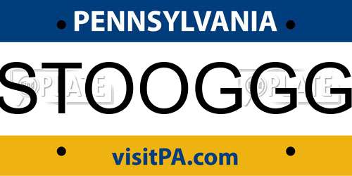 STOOGGG Pennsylvania License Plate