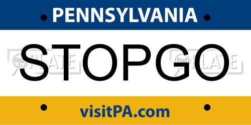 STOPGO Pennsylvania License Plate
