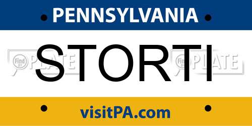 STORTI Pennsylvania License Plate