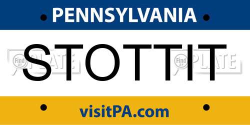 STOTTIT Pennsylvania License Plate