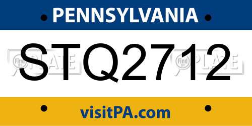 STQ2712 Pennsylvania License Plate