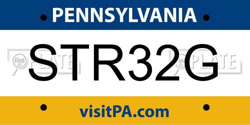 STR32G Pennsylvania License Plate