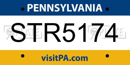 STR5174 Pennsylvania License Plate