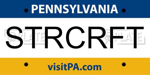STRCRFT Pennsylvania License Plate
