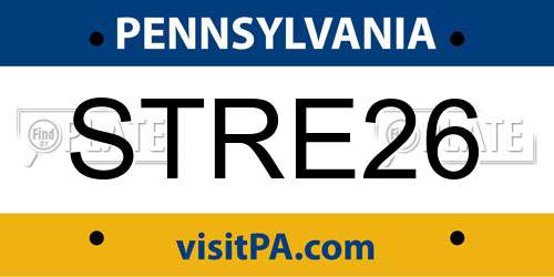 STRE26 Pennsylvania License Plate