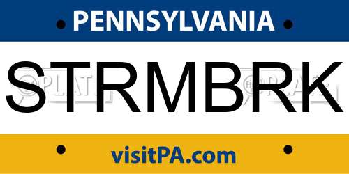 STRMBRK Pennsylvania License Plate