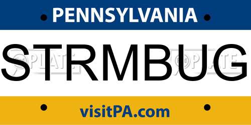 STRMBUG Pennsylvania License Plate