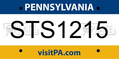 STS1215 Pennsylvania License Plate