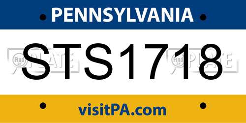 STS1718 Pennsylvania License Plate