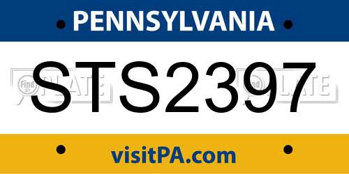 STS2397 Pennsylvania License Plate